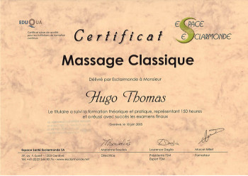 Diplôme massage classique